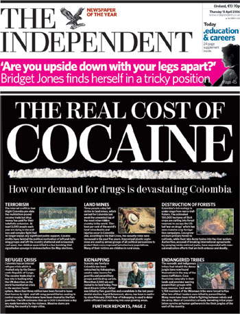 The real cost of Cocaine. Article on The Independent